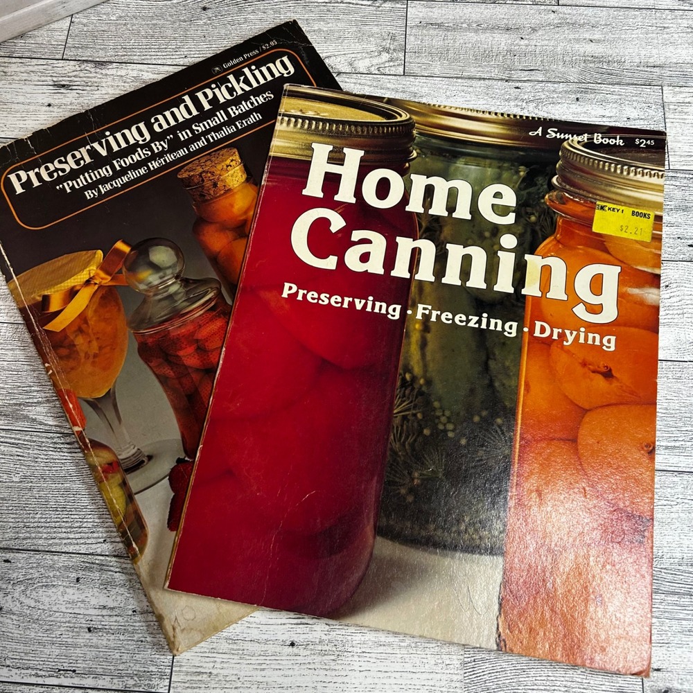 Vintage 70s Home Canning & Preserving Book Lot of 2 - Sunset & Golden Press SC